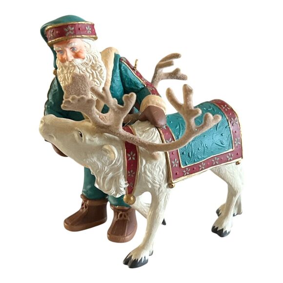 1998 Hallmark Keepsake Ornament SANTA'S DEER FRIEND Artists Studio Collection - Picture 1 of 6